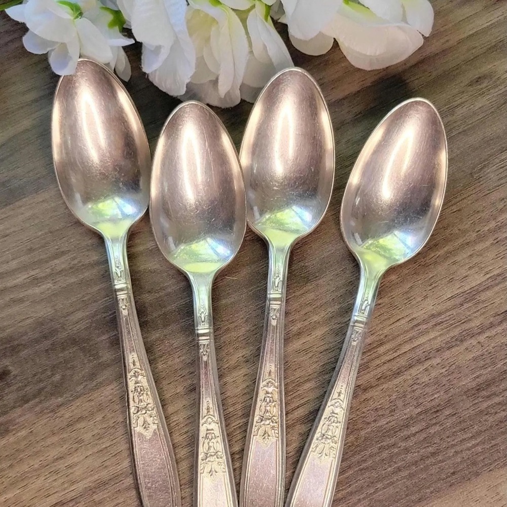 Vintage Silverplate Teaspoons - 1847 Rogers Bros "Ambassador" Set Of 4